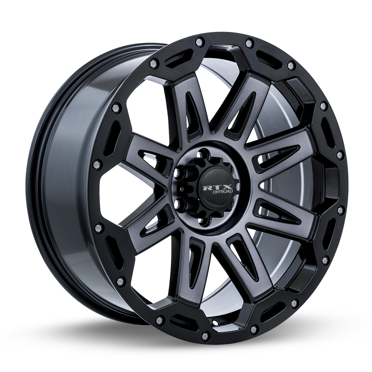 RTX GOBI SATIN BLACK WITH SATIN GREY SPOKES WHEELS | 18X9 | 6X135 | OFFSET: 10MM | CB: 87.1MM