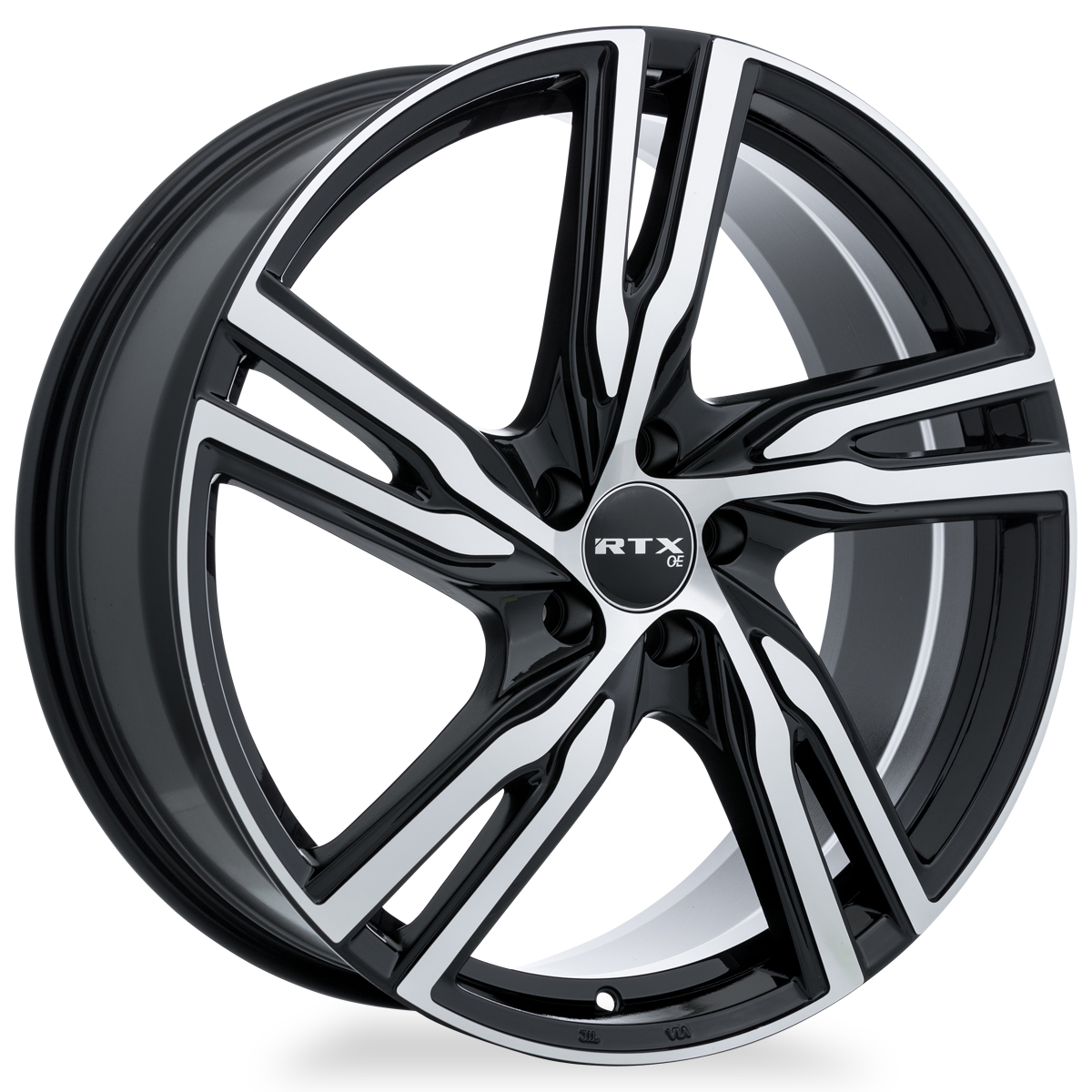 RTX GOTHENBURG GLOSS BLACK AND MACHINED WHEELS | 20X8 | 5X108 | OFFSET: 45MM | CB: 63.4MM