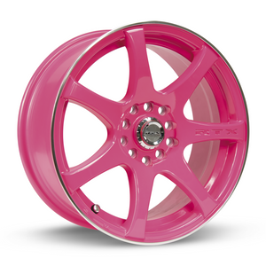 RTX INK DIVA PINK AND MACHINED WHEELS | 15X6.5 | 4X100/114.3 | OFFSET: 40MM | CB: 73.1MM