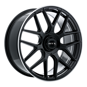 RTX LEONBURG GLOSS BLACK WITH MACHINED EDGE WHEELS | 20X8.5 | 5X112 | OFFSET: 38MM | CB: 66.6MM