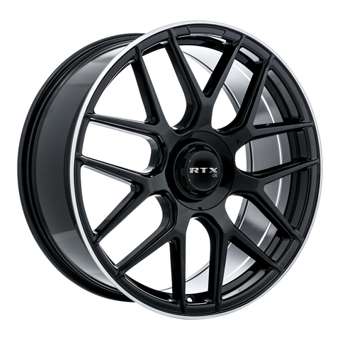 RTX LEONBURG GLOSS BLACK WITH MACHINED EDGE WHEELS | 21X9.5 | 5X112 | OFFSET: 38MM | CB: 66.6MM