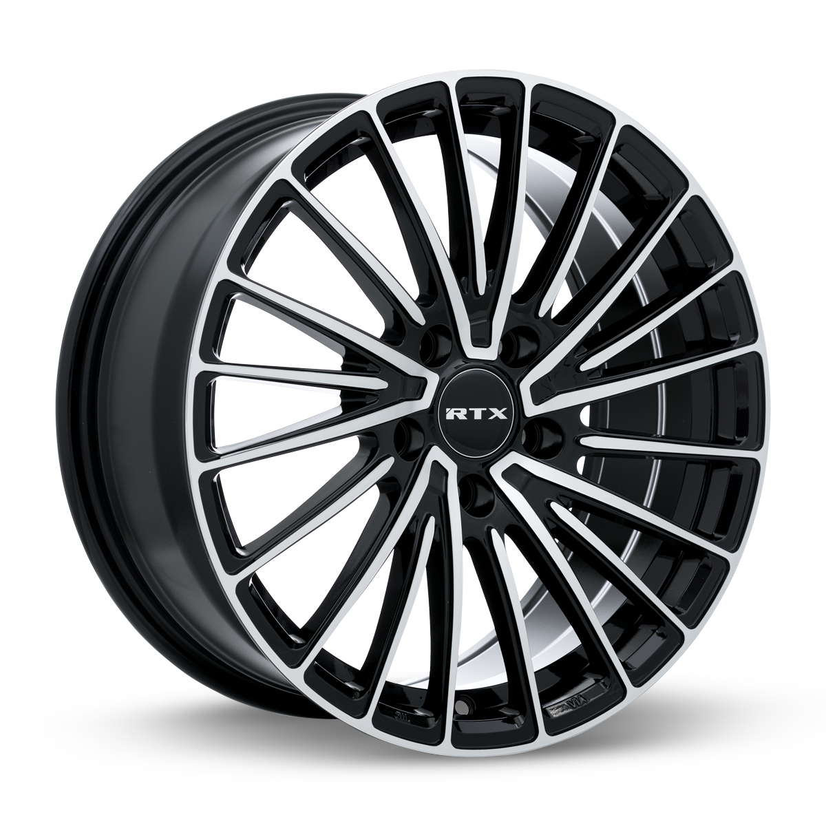 RTX POLAR GLOSS BLACK AND MACHINED WHEELS | 18X8 | 5X114.3 | OFFSET: 40MM | CB: 73.1MM