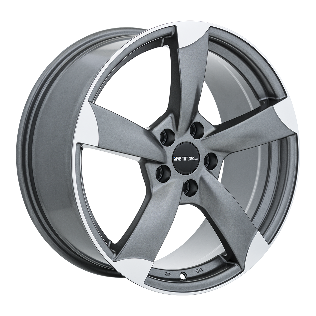 RTX RS II SATIN GUNMETAL WITH MACHINED WHEELS | 17X7.5 | 5X112 | OFFSET: 45MM | CB: 57.1MM