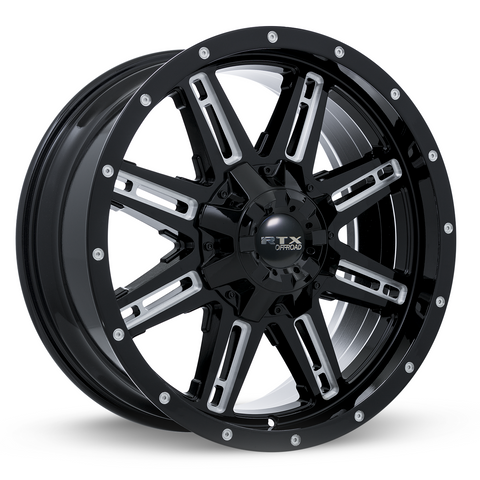 RTX RAVINE BLACK MILLED WHEELS | 18X9 | 8X165.1 | OFFSET: 10MM | CB: 125MM