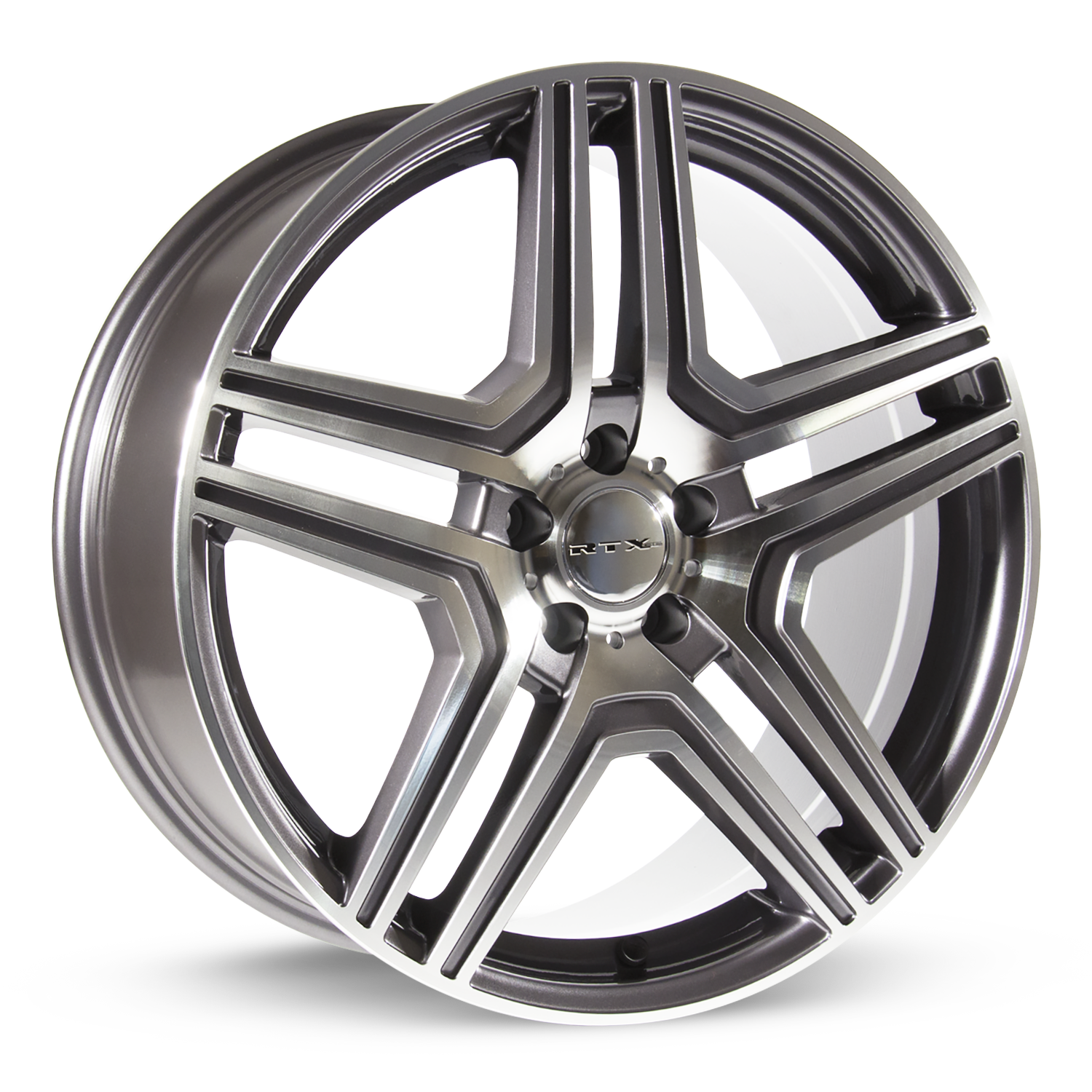 RTX RHINE GUNMETAL WITH MACHINED WHEELS | 19X8.5 | 5X112 | OFFSET: 45MM | CB: 66.6MM