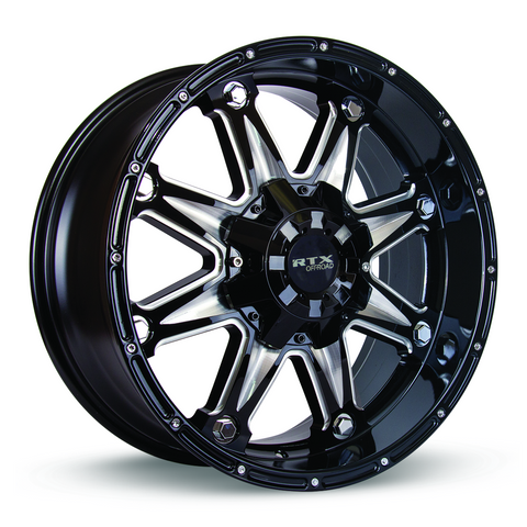 RTX SPINE BLACK WITH MILLED SPOKES WHEELS | 20X10 | 5X135/139.7 | OFFSET: -24MM | CB: 87.1MM