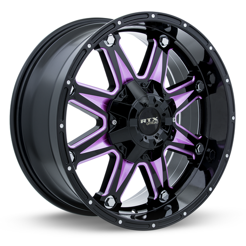 RTX SPINE BLACK WITH MILLED PINK SPOKES WHEELS | 20X9 | 5X114.3/127 | OFFSET: 0MM | CB: 71.5MM