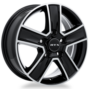 RTX TRANSIT GLOSS BLACK AND MACHINED WHEELS | 16X6.5 | 5X160 | OFFSET: 60MM | CB: 65.1MM