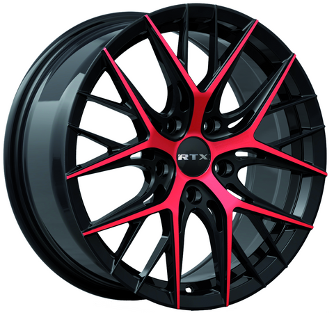 RTX VALKYRIE GLOSS BLACK AND MACHINED RED WHEELS | 18X8 | 5X114.3 | OFFSET: 40MM | CB: 73.1MM