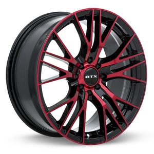 RTX VERTEX BLACK MACHINED RED WHEELS | 17X7.5 | 5X114.3 | OFFSET: 40MM | CB: 73.1MM