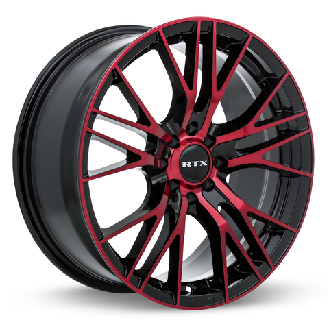 RTX VERTEX BLACK MACHINED RED WHEELS | 17X7.5 | 5X100 | OFFSET: 35MM | CB: 54.1MM