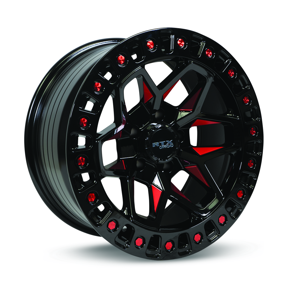 RTX ZION BLACK MILLED RED WHEELS | 17X9 | 6X139.7 | OFFSET: 0MM | CB: 106.1MM