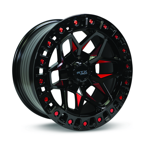 RTX ZION BLACK MILLED RED WHEELS | 17X9 | 5X127 | OFFSET: -15MM | CB: 71.5MM