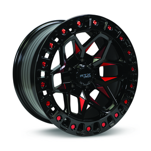 RTX ZION BLACK MILLED RED WHEELS | 18X9 | 5X127 | OFFSET: -15MM | CB: 71.5MM