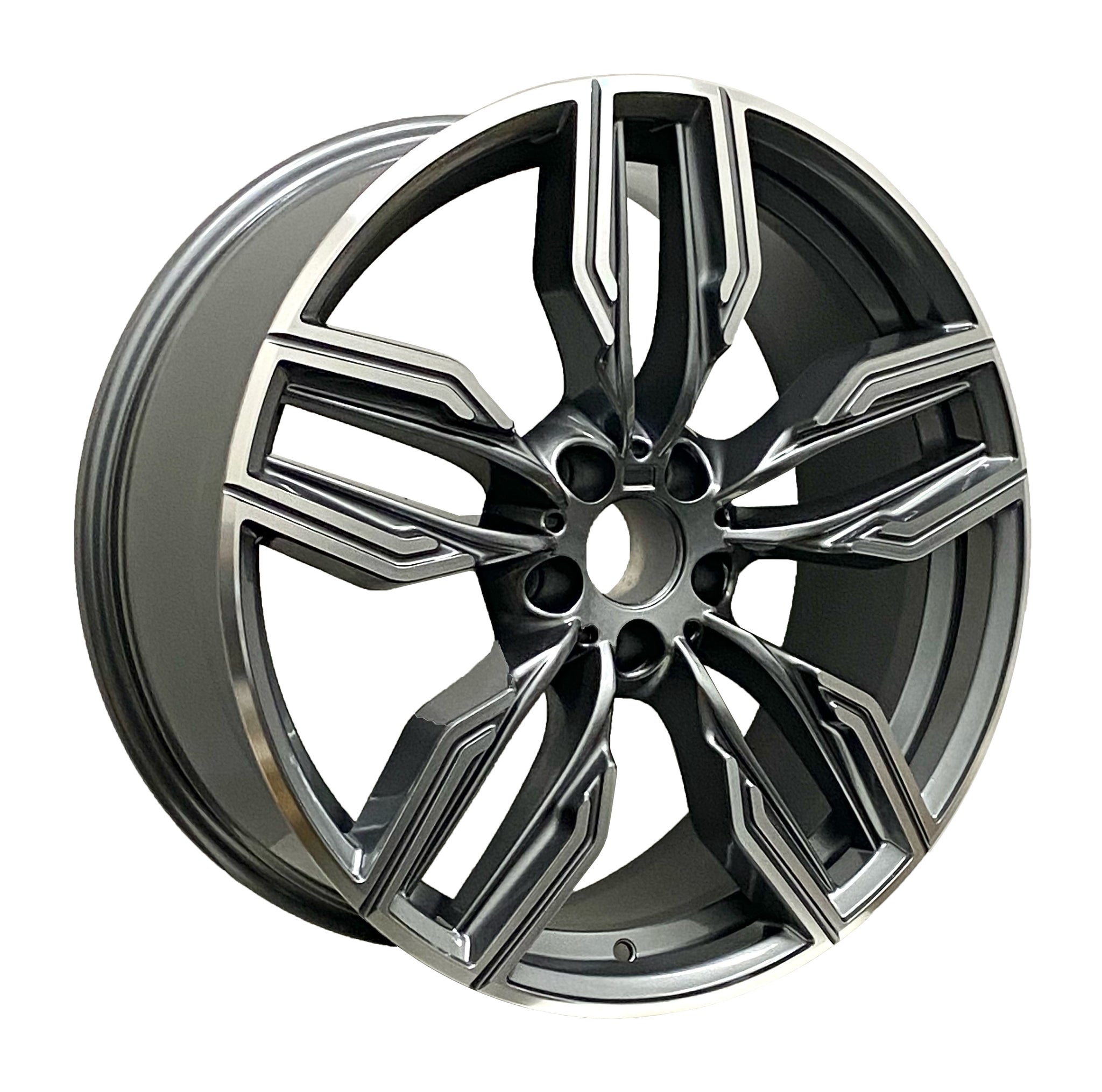 RAC REPLICA B15GM GUNMETAL WITH MACHINED FACE WHEELS | 17X7.5 | 5X120 | OFFSET: 20MM | CB: 74.1MM