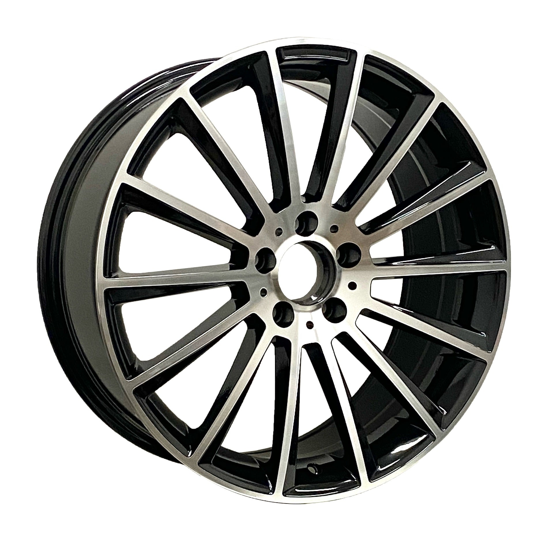 RAC REPLICA M04 GLOSS BLACK WITH MACHINED FACE WHEELS | 19X8.5 | 5X112 | OFFSET: 35MM | CB: 66.6MM