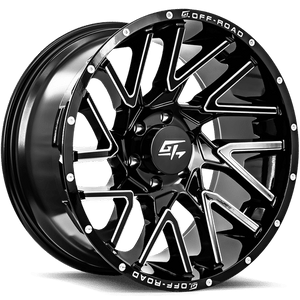 GT OFFROAD AGGRESSION GLOSS BLACK MILLED WHEELS | 22X10 | 5X139.7 | OFFSET: -18MM | CB: 108.1MM