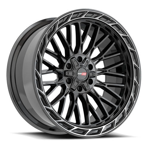 VORTEK VRP-502BDCTR BLACK DIAMOND CUT RING W AND DARK TINT WHEELS | 20X9 | 5X127/5X139.7 | OFFSET: 12MM | CB: 78.1MM