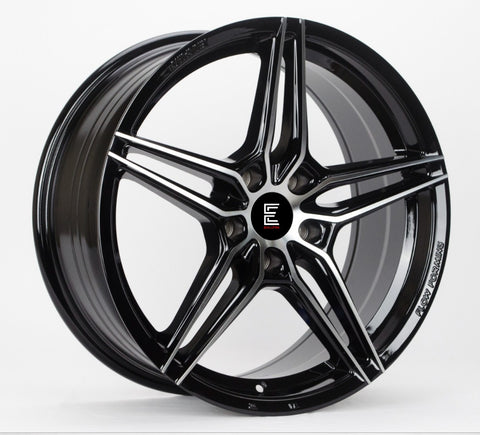 EVOLUTION 2240 GLOSS BLACK MACHINED FACE WHEELS | 17X7.5 | 5X114.3 | OFFSET: 38MM | CB: 73.1MM