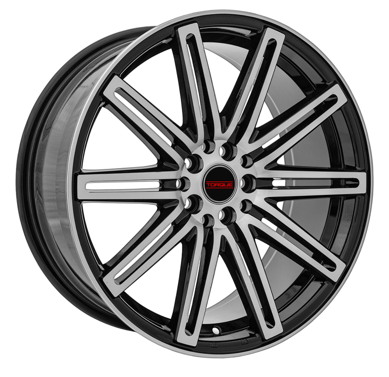 TORQUE CASINO GLOSS BLACK MACHINED FACE WHEELS | 18X8 | 5X100/5X114.3 | OFFSET: 40MM | CB: 73.1MM