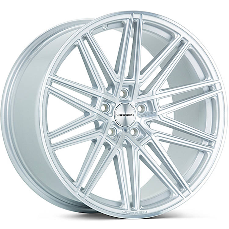 SET OF 4X WHEELS - VOSSEN CV10 SILVER WITH POLISHED SPOKE FACES AND OUTER LIP WHEELS | 19X9.5 | 5X112 | OFFSET: 35MM | CB: 66.56MM