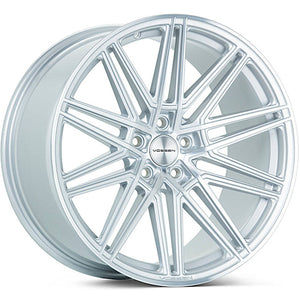 SET OF 4X WHEELS - VOSSEN CV10 SILVER WITH POLISHED SPOKE FACES AND OUTER LIP WHEELS | 19X9.5 | 5X112 | OFFSET: 35MM | CB: 66.56MM