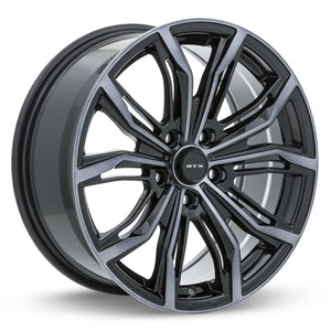 RTX BLACK WIDOW BLACK MACHINED GREY WHEELS | 16X7 | 5X114.3 | OFFSET: 40MM | CB: 73.1MM