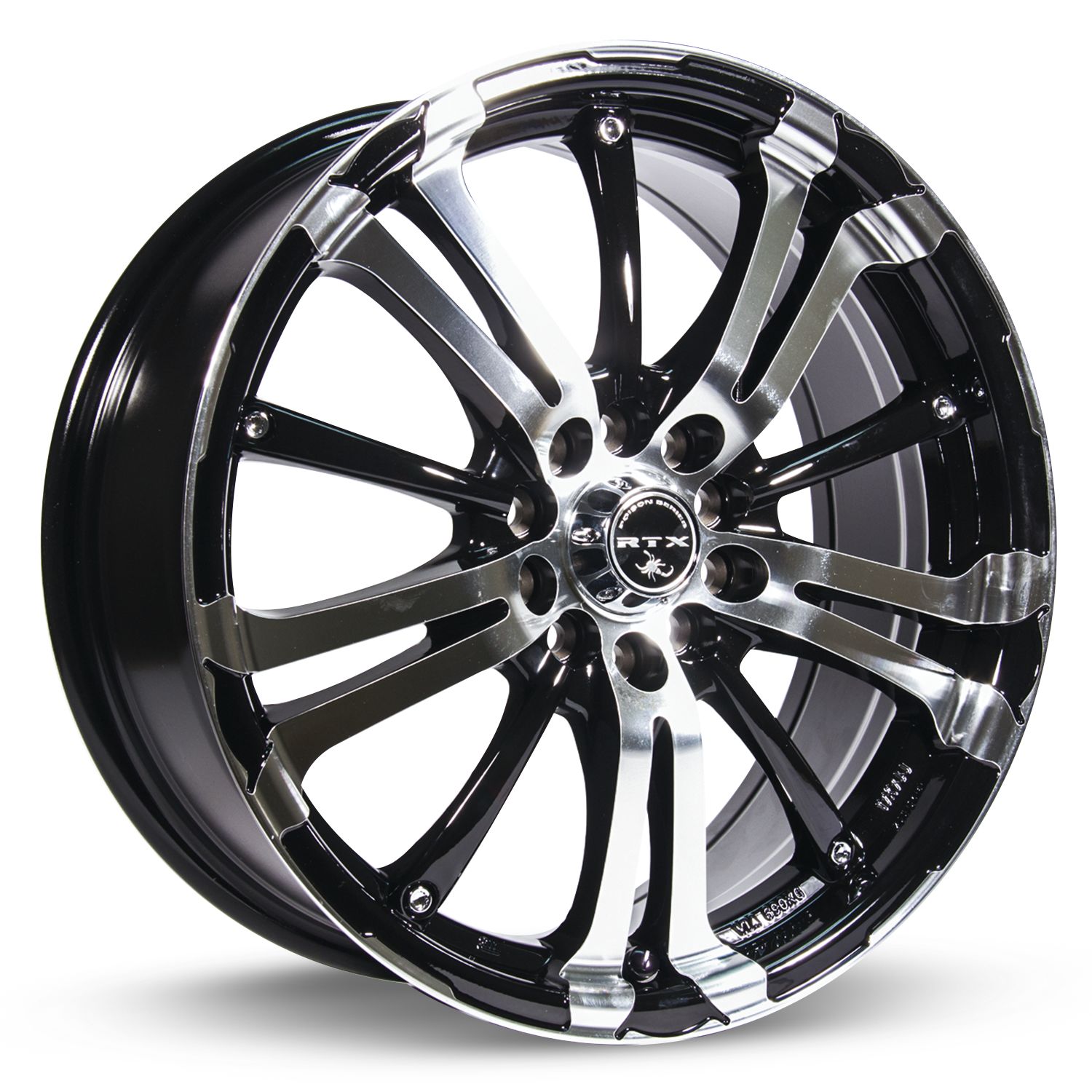 RTX ARSENIC BLACK MACHINED WHEELS | 18X7.5 | 5X100/114.3 | OFFSET: 45MM | CB: 73.1MM