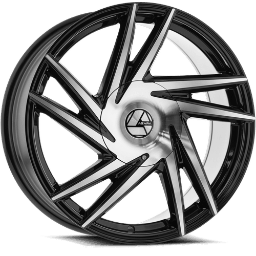 AZARA AZA-529BM GLOSS BLACK MACHINED WHEELS | 26X8.5 | 5X112/5X114.3 | OFFSET: 35MM | CB: 74.1MM
