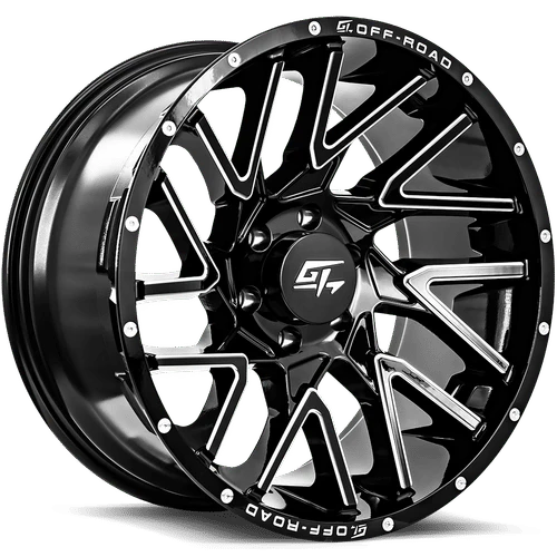GT OFFROAD AGGRESSION GLOSS BLACK MILLED WHEELS | 20X10 | 6X139.7