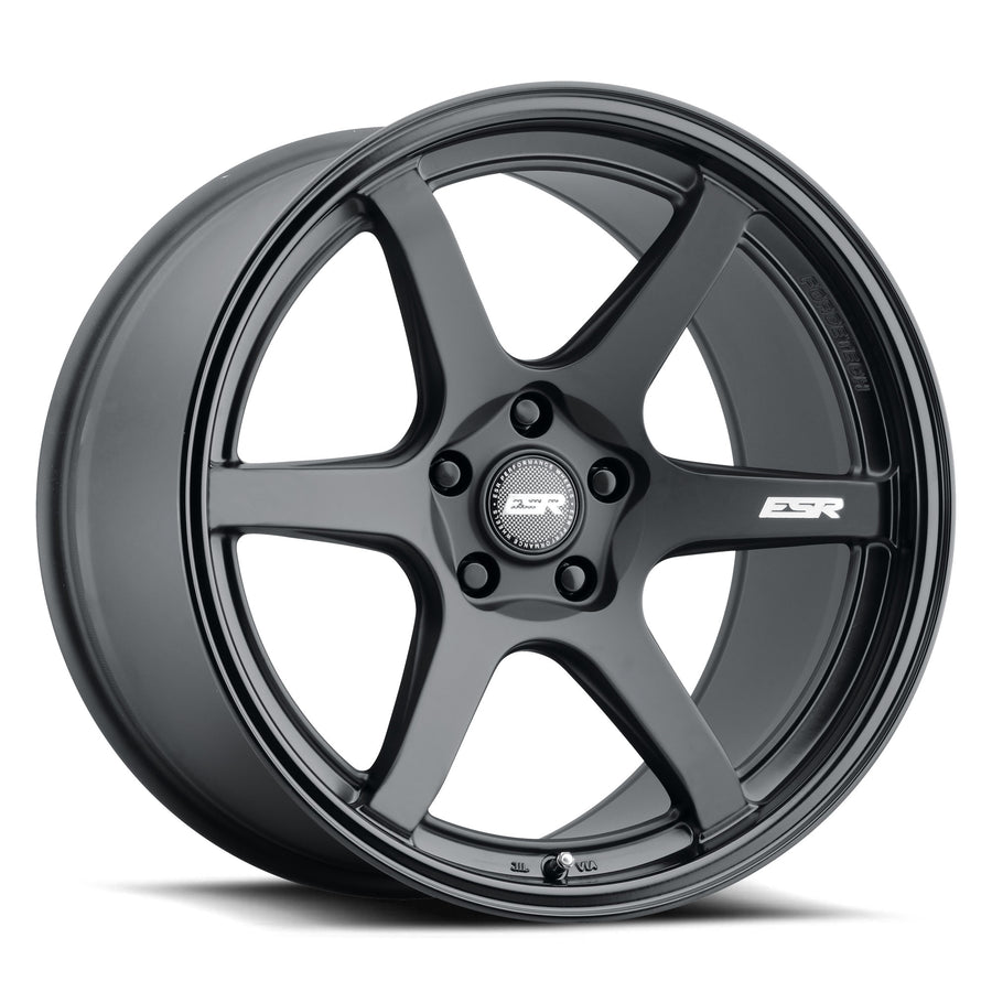 ESR AP6 MATTE BLACK WITH GLOSS BLACK LIP WHEELS | 19X9.5 | 5X114.3 | OFFSET: 22MM | CB: 72.6MM