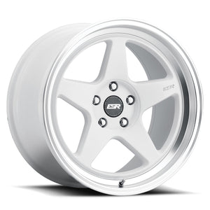 ESR CR5 GLOSS WHITE WITH MACHINED LIP WHEELS | 18X8.5 | 5X108 | OFFSET: 30MM | CB: 72.6MM (CUSTOM DRILL)