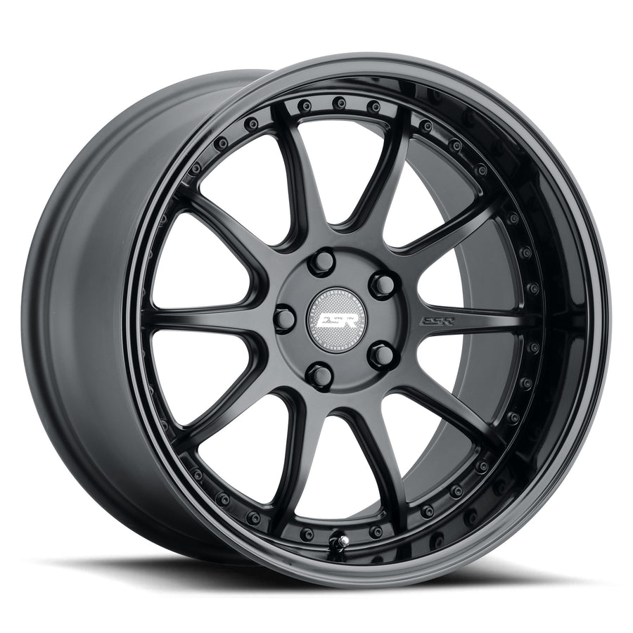 ESR CS12 MATTE BLACK WITH GLOSS BLACK LIP WHEELS | 18X9.5 | 5X100 | OFFSET: 22MM | CB: 72.6MM