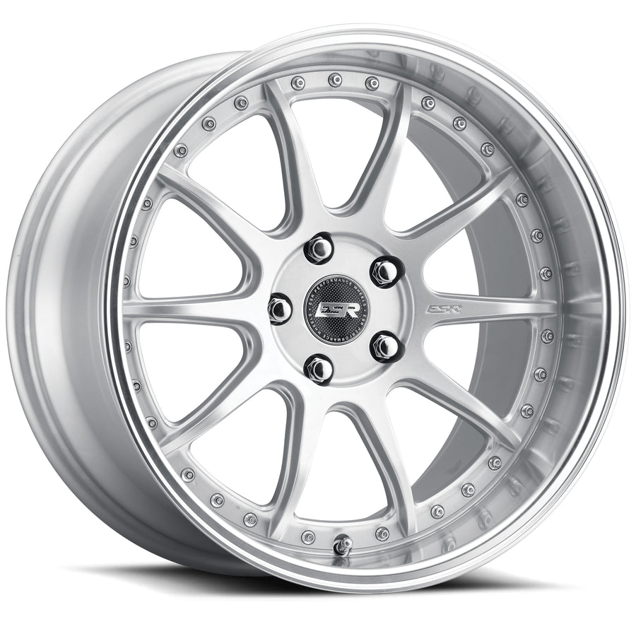 ESR CS12 HYPER SILVER WITH MACHINED LIP WHEELS | 19X9.5 | 5X120 | OFFSET: 22MM | CB: 72.6MM