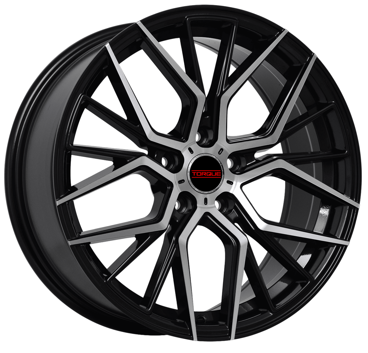 TORQUE MONACO GLOSS BLACK MACHINED FACE WHEELS | 18X8 | 5X114.3 | OFFSET: 40MM | CB: 73.1MM