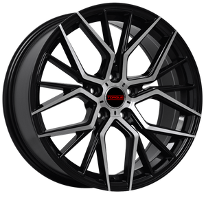 TORQUE MONACO GLOSS BLACK MACHINED FACE WHEELS | 18X8 | 5X114.3 | OFFSET: 40MM | CB: 73.1MM