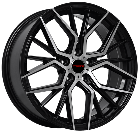 TORQUE MONACO GLOSS BLACK MACHINED FACE WHEELS | 17X7.5 | 5X114.3 | OFFSET: 40MM | CB: 73.1MM