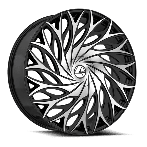 AZARA AZA-525BM GLOSS BLACK MACHINED WHEELS | 22X8.5 | 5X112/5X114.3 | OFFSET: 38MM | CB: 74.1MM