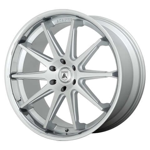 ASANTI BLACK ABL-29 EMPEROR BRUSHED SILVER WITH CHROME LIP WHEELS | 22X10 | 6X135 | OFFSET: 30MM | CB: 87.1MM