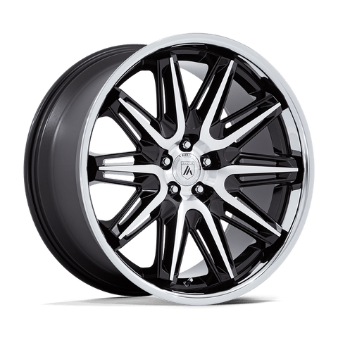 ASANTI AB047 IMPERATOR GLOSS BLACK MACHINED WITH SS LIP WHEELS | 22X9 | 5X112 | OFFSET: 27MM | CB: 66.56MM
