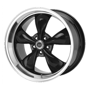 AMERICAN RACING AR105 TORQ THRUST M GLOSS BLACK MACHINED LIP WHEELS | 17X7.5 | 5X110 | OFFSET: 45MM | CB: 65.07MM