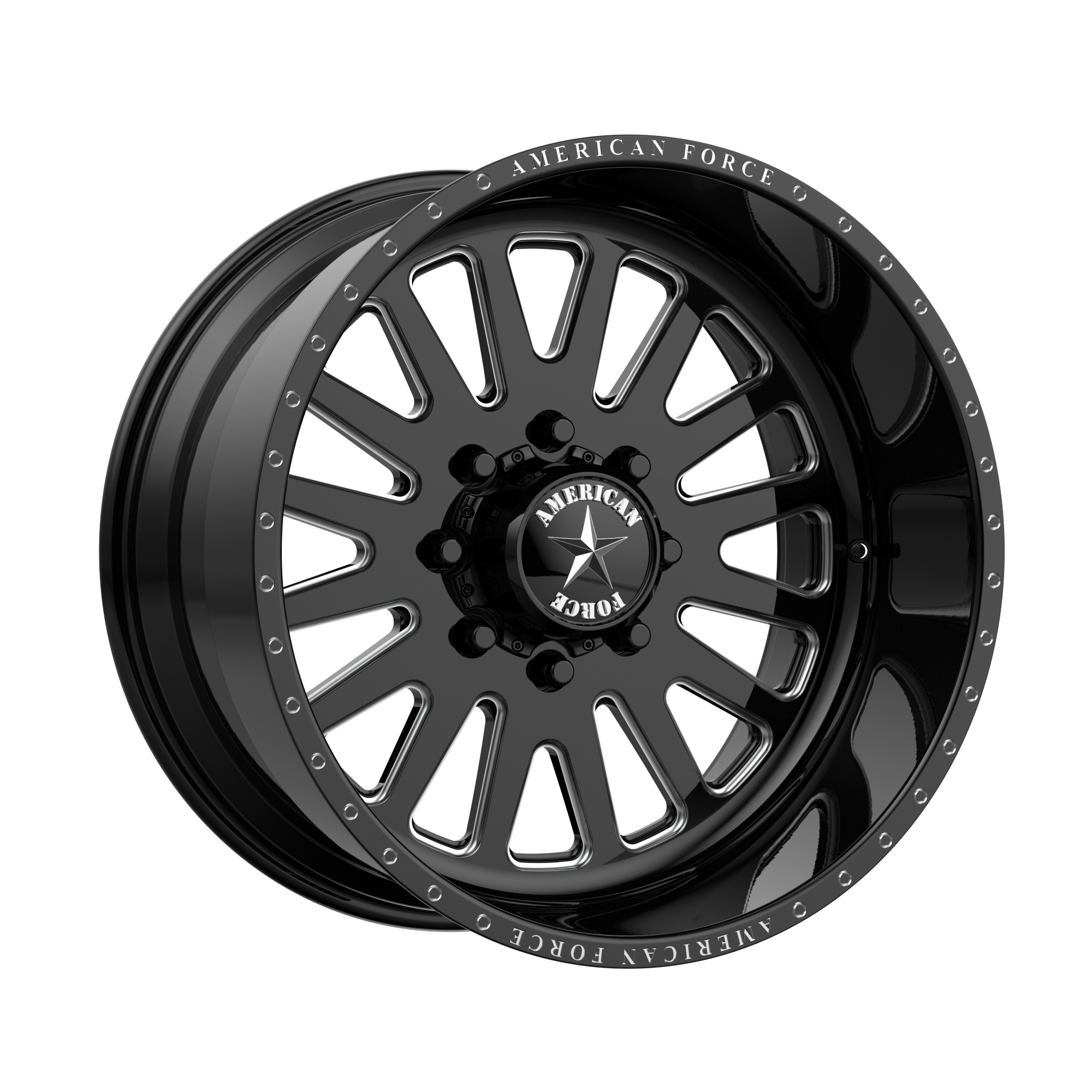 AMERICAN FORCE AFW F20 ATOM SS GLOSS BLACK MACHINED WHEELS | 22X12 | 8X170 | OFFSET: -40MM | CB: 125.1MM