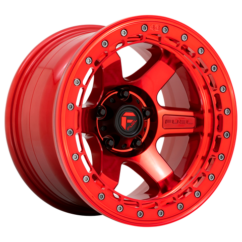 FUEL 1PC D123 BLOCK BEADLOCK CANDY RED WITH CANDY RED RING WHEELS | 17X8.5 | 6X139.7 | OFFSET: 0MM | CB: 106.1MM