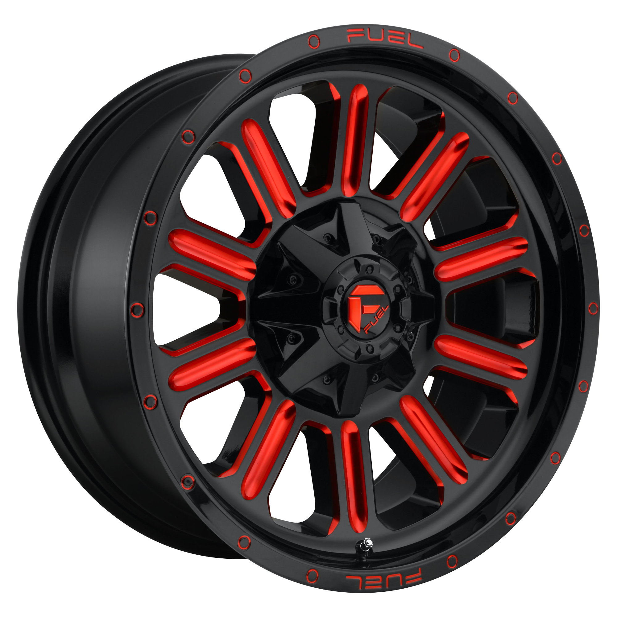 FUEL 1PC D621 HARDLINE GLOSS BLACK RED TINTED CLEAR WHEELS | 15X8 | 6X139.7 | OFFSET: -18MM | CB: 108MM