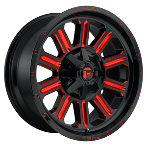 FUEL 1PC D621 HARDLINE GLOSS BLACK RED TINTED CLEAR WHEELS | 18X9 | 6X135/6X139.7 | OFFSET: 20MM | CB: 106.1MM