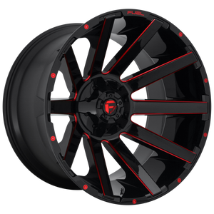 FUEL 1PC D643 CONTRA GLOSS BLACK RED TINTED CLEAR WHEELS | 20X9 | 6X135/6X139.7 | OFFSET: 2MM | CB: 106.1MM