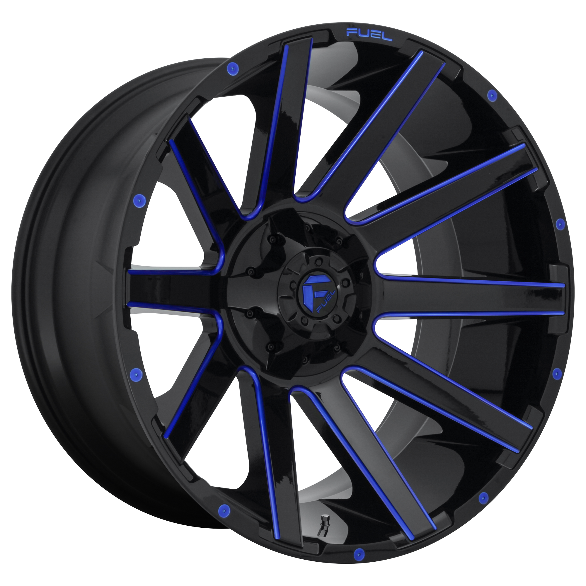 FUEL 1PC D644 CONTRA GLOSS BLACK BLUE TINTED CLEAR WHEELS | 20X10 | 6X135/6X139.7 | OFFSET: -19MM | CB: 106.1MM