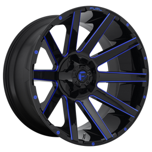 FUEL 1PC D644 CONTRA GLOSS BLACK BLUE TINTED CLEAR WHEELS | 20X10 | 6X135/6X139.7 | OFFSET: -19MM | CB: 106.1MM