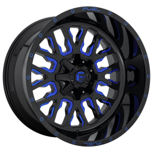 FUEL 1PC D645 STROKE GLOSS BLACK BLUE TINTED CLEAR WHEELS | 20X12 | 5X114.3/5X127 | OFFSET: -43MM | CB: 78.1MM