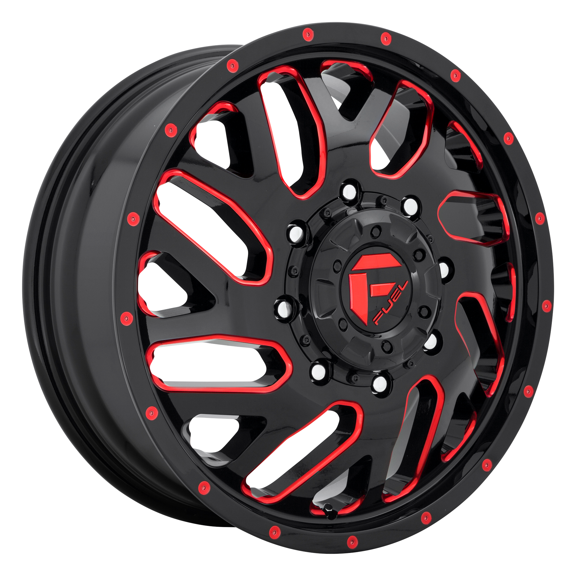 FUEL 1PC D656 TRITON GLOSS BLACK RED TINTED CLEAR WHEELS | 20X8.25 | 8X200 | OFFSET: -201MM | CB: 142MM